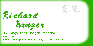 richard manger business card