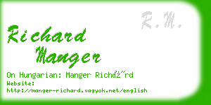 richard manger business card